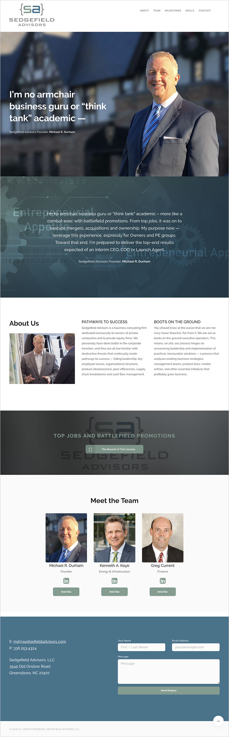 Sedgefield Advisors Landing
